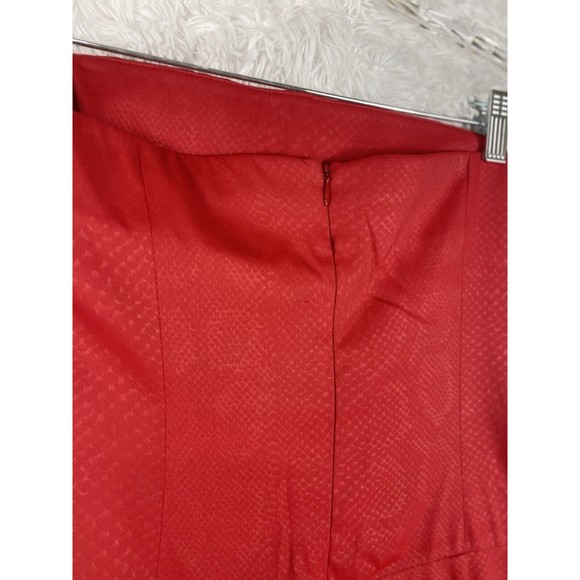 BCBG Paris Womens Red Strapless Dress Size 6 Snake Print - Picture 7 of 9